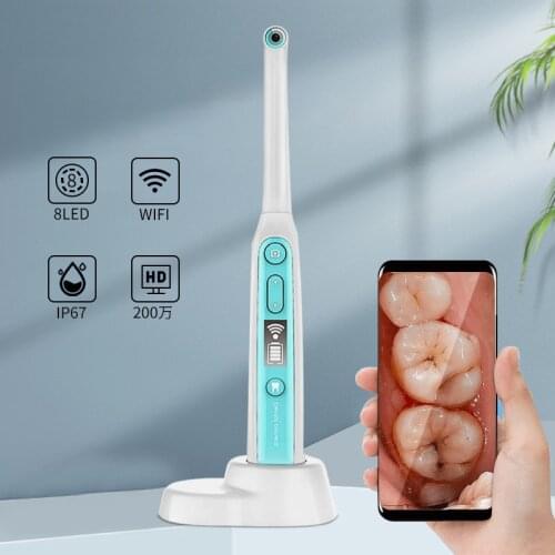 Wifi Oral Dental Endoscope 8 Adjustable Lights Wireless Intraoral Camera Dentistry HD Video For Ios Android Teeth Visual Inspect