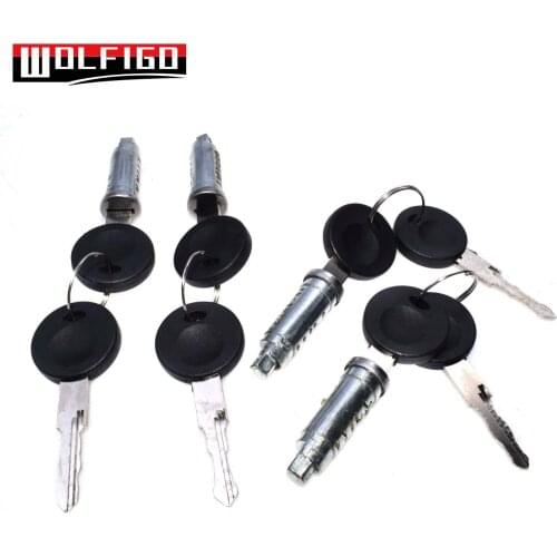 WOLFIGO New Door Lock Barrel With Keys Set FOR VW TRANSPORTER MK4 T4 1990-2003 701837206,701837210