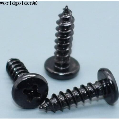 Worldgolden 100pcs auto metal Cross Recessed Round Head Tapping Screw