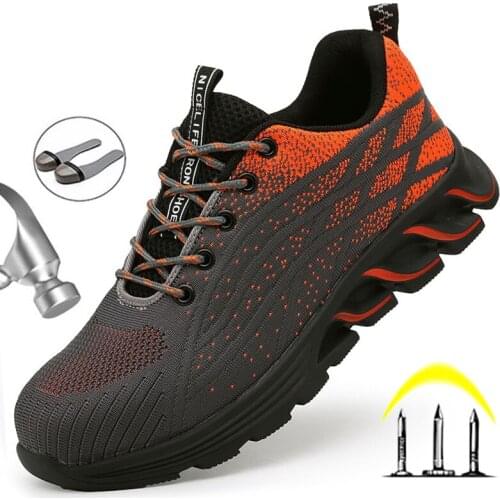 Safety Shoes Men Work Boots Steel Toe Shoes Puncture-Proof Shoes Sneakers Men Boots Breathable Mens Comfortable Boots Shoes