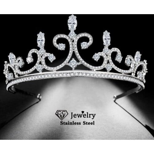 CC Tiaras and Crowns Women Wedding Accessories Engagement Hair Ornaments Bridesmaids Hairbands Simple Design Luxury Diadem HS75