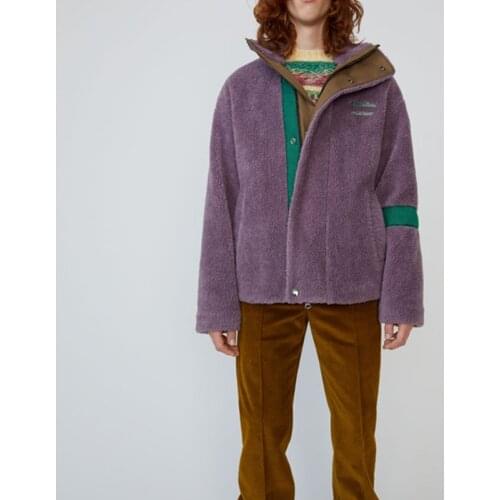 Women Zipper Furry Coat Lady Casual Loose Long Sleeve Letters Zipper Jacket Female Fashion Outwear Tops 2021 New Autumn Winter