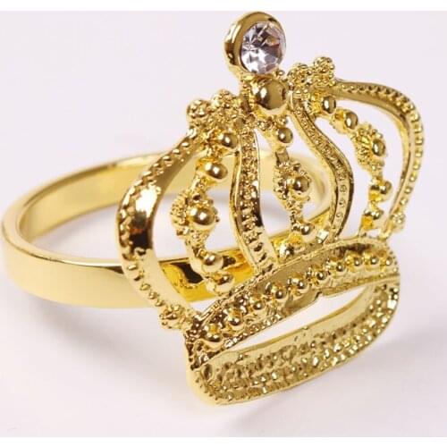 10PCS/Metal Crown Napkin Ring Gold and Silver Napkin Ring Tabletop Decorations are used for wedding receptions in Western restau