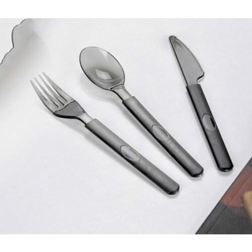 100pcs Disposable Dinnerware Set Plastic Tableware Knife Forks Spoon Cutlery Party Birthday Dinner Cake Dessert Wedding Flatware