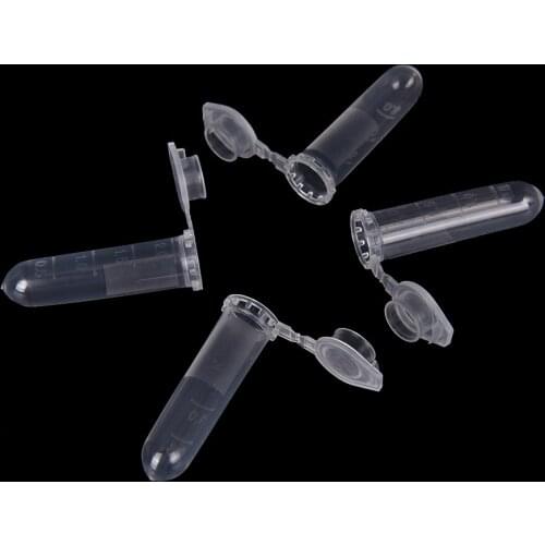 200Pcs Micro Centrifuge Tube Test Tubing Vial Clear Plastic Vials Container Snap Cap For Laboratory Sample Specimen Supplies 2ML