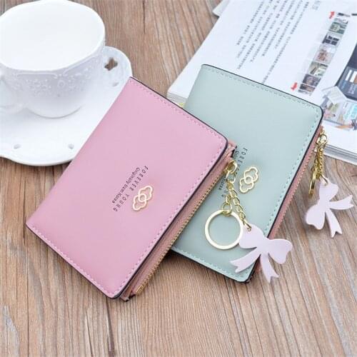 2019 Tassel Women Wallet Small Cute Wallet Ladies Short Leather Women Wallets Zipper Coin Purses Female Purse Clutch Card Holder