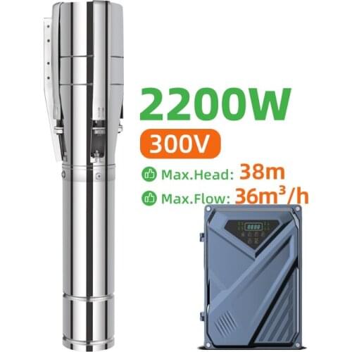 4/6 inch deep well solar pump 2200W agricultural irrigation water borehole