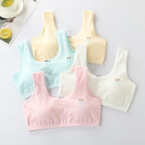 4pcs Girls Pink Blue Vest Underwear Cartoon Cute Princess Underwears Cotton Training Bras for Baby Girl Kids Children Clothing