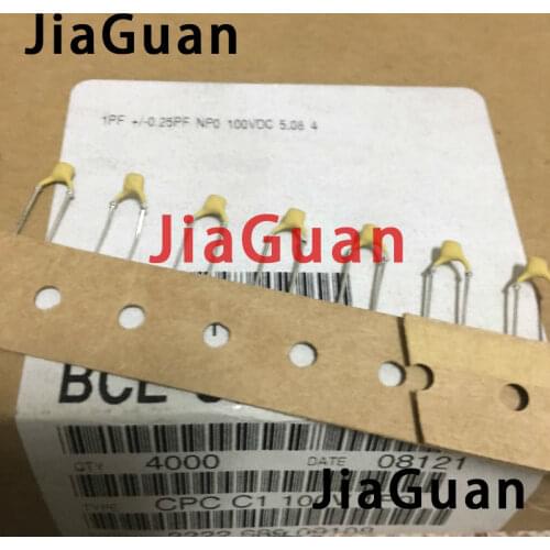 50PCS NEW BC 100V 1P NPO P5MM silver film ceramic capacitor PH NP0 1PF 100V high frequency hot sale 100V1PF