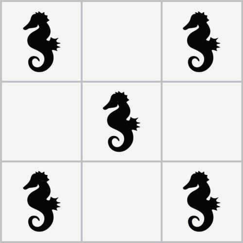 8pcs,16pcs SEAHORSE Tile Stickers Bathroom Sea Horse Nautical Vinyl Wall Art Car Decal
