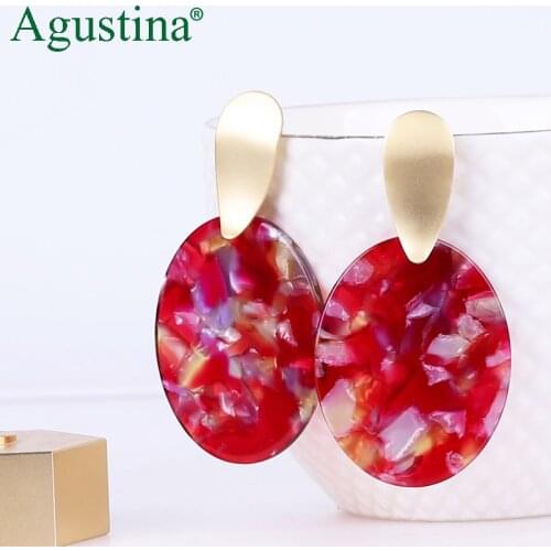 Agustina Acrylic earrings fashion jewelry Red earrings women drop earrings small geometry long cute earring bohemian earings new