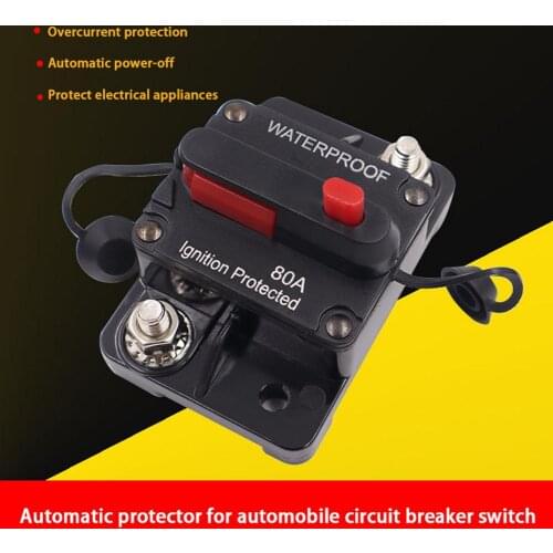 30A 40A 50A 60A 70A 80A Ampere Circuit Breaker Fuse Reset 12-48V DC Car Boat Auto Waterproof For Car Boat