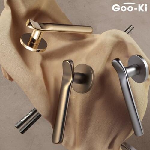 Silent Door Lock Bedroom Door Handle with Lock Interior Security Door Handle Lock Cylinder Anti-theft Mute Door Handle Lock Set