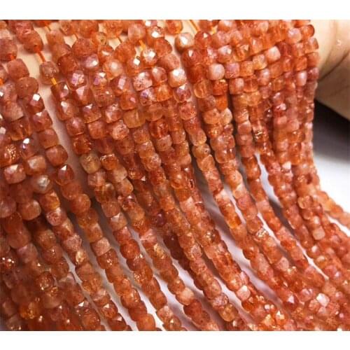 Strawberry quartz square faceted 4-5mm for DIY jewelry making loose beads FPPJ wholesale beads nature gemstone