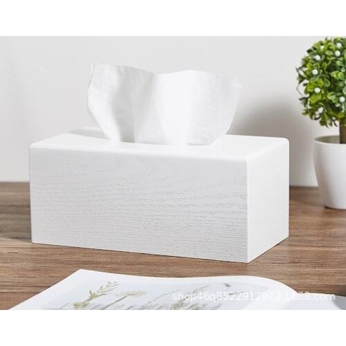 Wooden Tissue Box Nice Nordic White Storage Tissue Box Container Toilet Paper Holder Creative Servilletero Tissue Boxes BG50TB