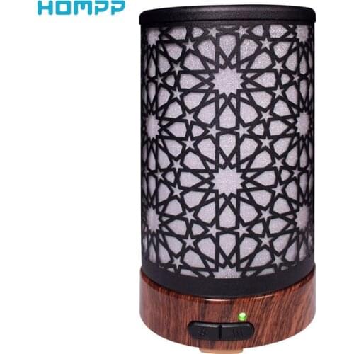 Essential Oil Diffuser Desk Wrought Iron Hollow Air Humidifier,with Color Gradient Night Lamp,BPA Free Color White 100ML Room
