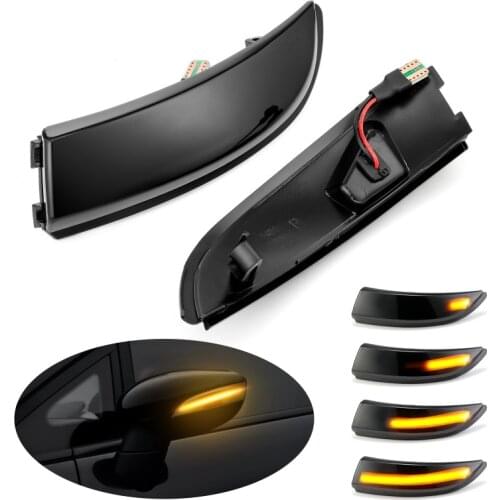 For Ford Fiesta MK7 B-MAX 2Pcs LED Dynamic Turn Signal Lights Side Wings Mirror Indicator Car Reaview Mirror Light Sequential