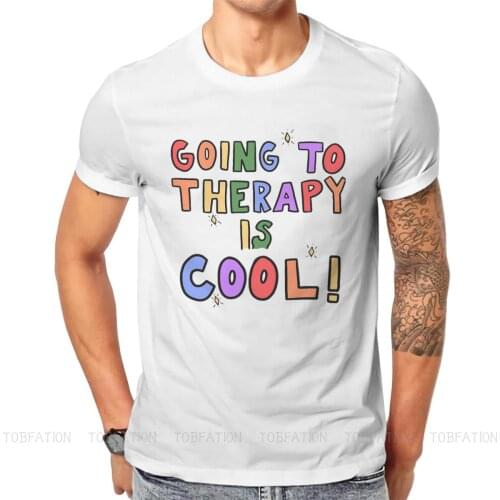 Going To Therapy Is Cool Round Collar TShirt LGBT Pride Month Lesbian Gay Bisexual Transgender Pure Cotton T Shirt Mans Clothes