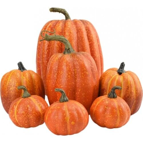 7PCS Simulation Pumpkin Model Fake Vegetable Halloween DIY Home Pumpkin Halloween Party Artificial Decoration Vegetable