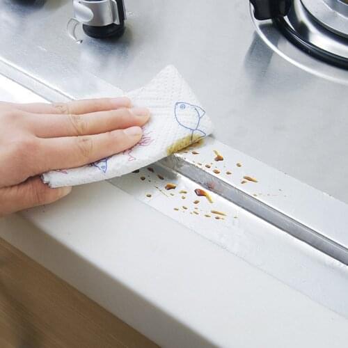 Kitchen Countertops Tape Easy To Paste Can Cut Gas Cooktop Pools Corners Antipollution Self Adhesive Tin Stickers Moistureproof