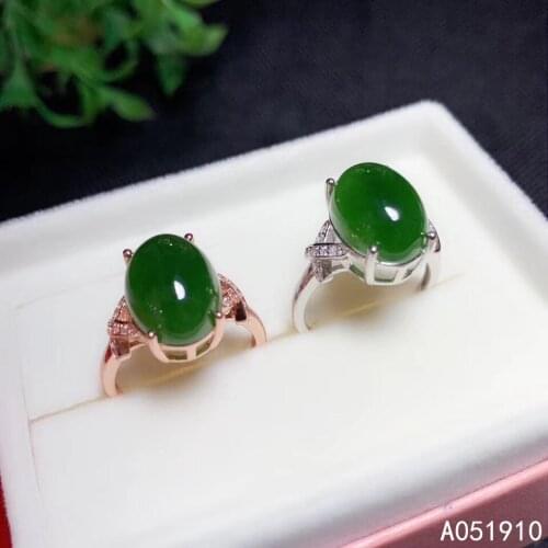 KJJEAXCMY boutique jewelry 925 sterling silver inlaid natural jasper gemstone ring support detection fashion