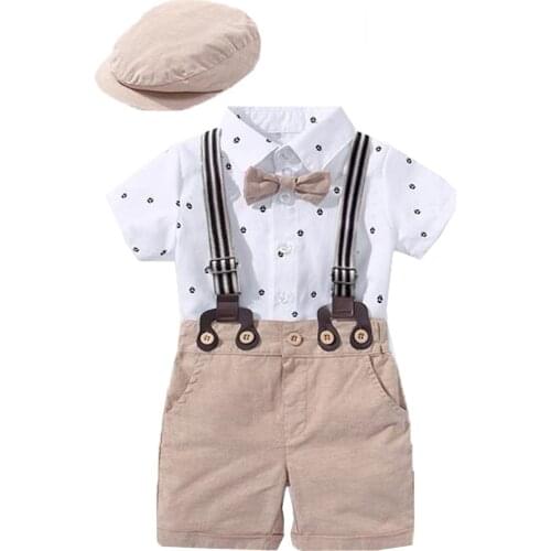 Baby Boy Clothes Cotton Handsome Rompers Little Gentleman Tie Outfit Newborn One-piece Clothing Button Jumpsuit Party Suit Dress