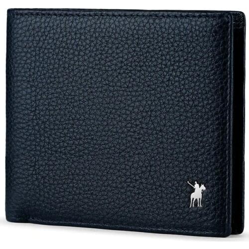 Wallet male short leather thin wallet fashion blue drivers license wallet card bag luxury brand business gift WILLIAMPOLO