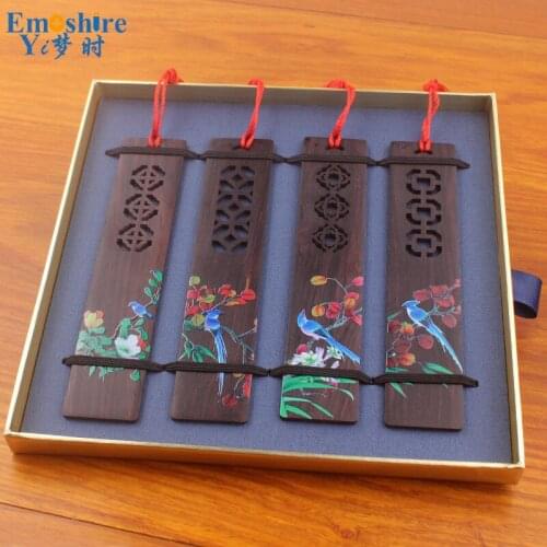 Creative Bookmark Painted Boutique Bookmark Ebony Wooden Bookmark Crafts Custom Gifts Wholesale M105