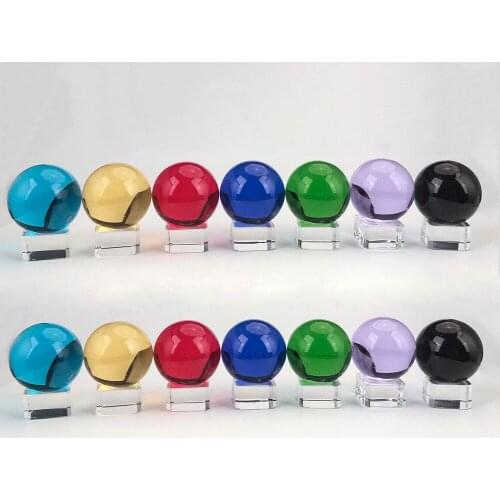 100mm Round Magic Artificial Crystal Glass Healing Ball Sphere Stone with Base Ideal Gift for Decoration&Ornament