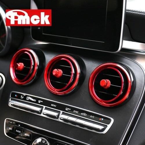 For Mercedes Benz C GLC Class W205 X253 2015-2020 Car Central Dashboard Rear Row Seat Air Condition Vent Outlet Ring Trim Cover