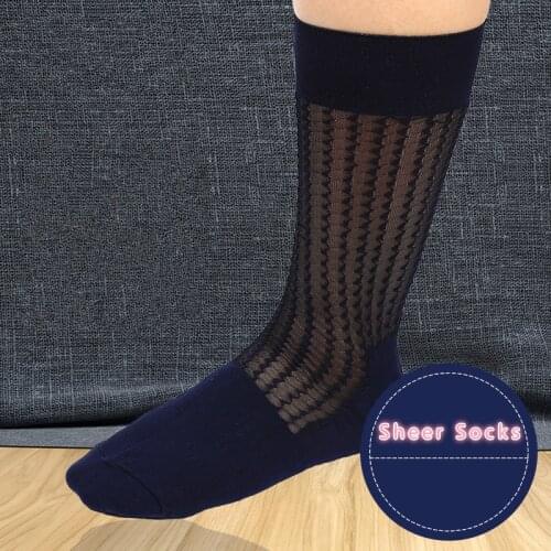 Tube Socks Dress Socks Gifts For Men Sheer Socks Exotic Formal Suit Socks Men Sexy Gay Transparent Stripe Business TNT Socks