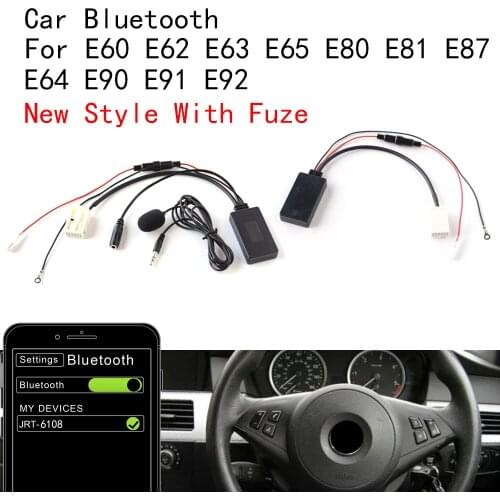 Car Bluetooth Aux Jack Audio Cable Microphone Handsfree Adapter For BMW E60 E63 E64 E65 E66 E87 E88 E81 E82 E90 E91 E91 E92