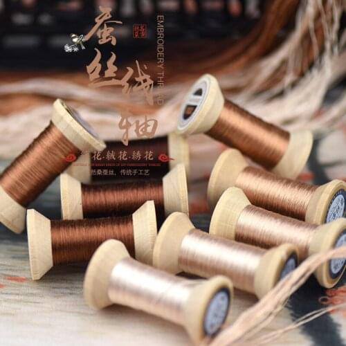 New Item Chinese 100% Silk Embroidery Thread Yarn embroidery floss for Sewing Article Wooden packing Coffee