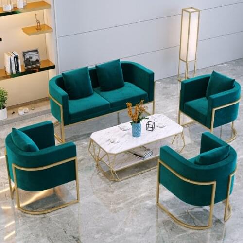 Business office sofa chair web celebrity sofa contemporary and contracted leisure visitor reception, wrought iron sofa tea table