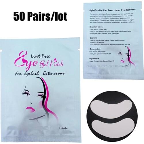 50Pairs/Lot Eyelash Extension Paper Patches Under The Eyelash Eye Pad Application Make up Tools With Free shipping