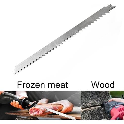 Reciprocating Saw Blade 300mm Stainless Steel For Cutting Frozen Meat,Ice,Wood Silver Long Saw Blade Suitable For Cutting Wood