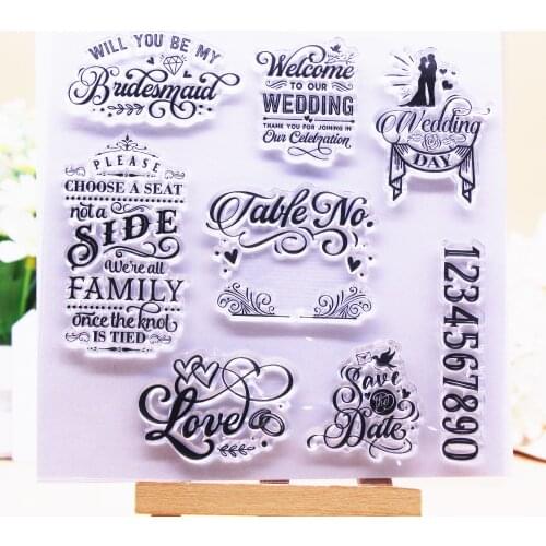 CLEAR STAMPS Wedding Day Scrapbook Handmade Card Album Paper Craft Rubber Transparent Silicon Stamp AlinaCraft