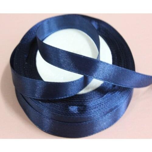 3/8"10mm navy Satin Ribbon For Hairbow DIY Party Decoration, 25Yards/Roll