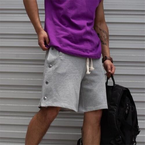 2021 Streetwear Fashion Shorts Men Cotton Casual Shorts Male Loose Short Male Cargo Pants Breasted sport Shorts Student outfit