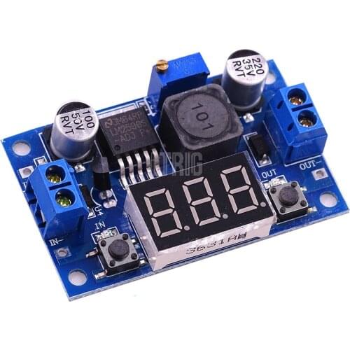 LTRIG custom 1Pcs LM2596 DC reducer converter voltage regulator LED display voltmeter 1.3-37V adapter adjustable power supply