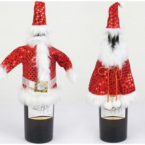 Wine Bottle Bag Eye-catching Dust-proof Fabric Xmas Festival Decorative Wrap Wine Bags Cute Christmas Supplies Bottles Cover