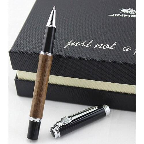 High Quality JINHAO 8802 Luxury metal Red sandalwood Ebony Chicken wing wood luxurious copper gift Roller ball Pen
