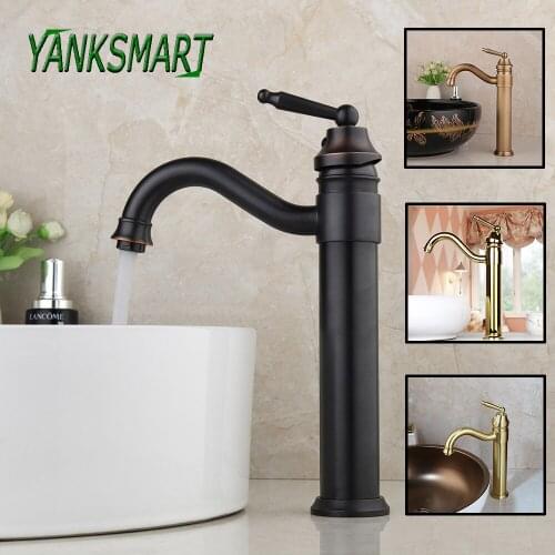 YANKSMART Brass Bathroom Wash Basin Rotate Steam Spout Nickel 360 Swivel Chrome ORB Antique Deck Mounted Sink Faucet Mixer Tap