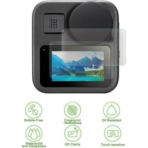 Anti Scratch Tempered Glass Film Dustproof Screen Protector Set Protective Camera Replacement Part Lens Cover For GoPro Max