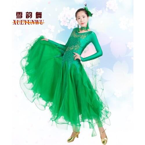 2015 Ballroom Dance Dress Dew Shoulder Tango Costume Long Sleeve Gourd 10 Color Halloween Costumes Modern Dress Free Shipping