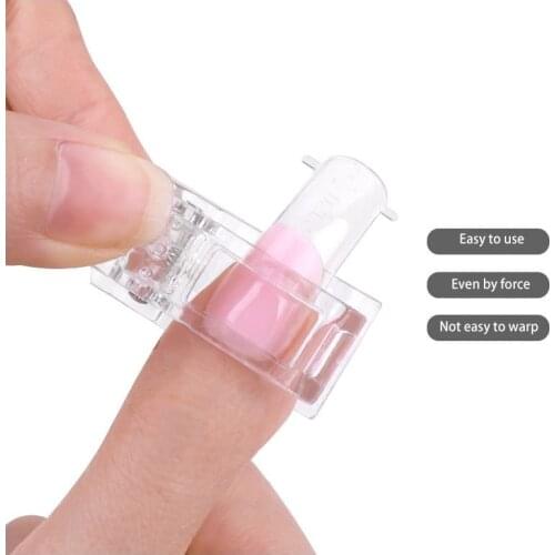 1Pcs Plastic Transparent Gel Quick Building Nail Tips Clips Fingernail Extension UV LED Builder Clamps Nail Art Tool
