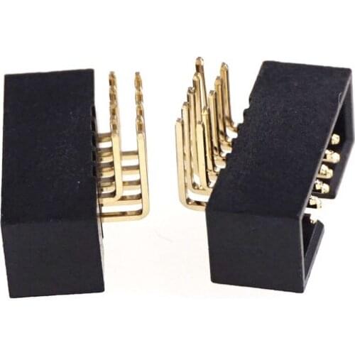 10 pcs DIP 0.050" 1.27mm 10 Pin Male IDC Header Pins to Mate IDC Sockets Horizontal PCB Solder Box Header Dual Row Through Hole