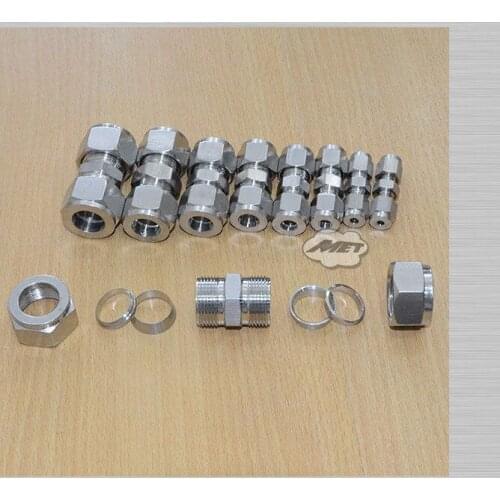 16MM STRAIGHT DOUBLE FERRULE TUBE PIPE FITTING CONNECTOR STAINLESS STEEL 304