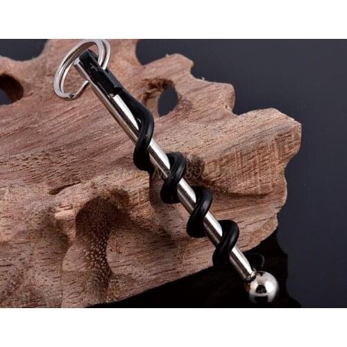 200PCS Creative Multifunctional Mini Outdoor Stainless Steel Red Corkscrew Wine Bottle Opener with Ring Keychain Bottle Opener