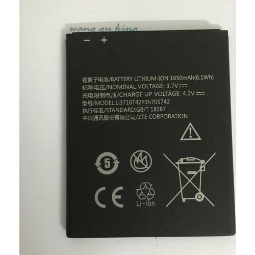 3.7V 1650mAh Li3716T42P3h705742 For ZTE Q301C Q301T Battery